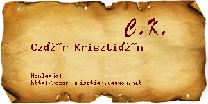 Czár Krisztián névjegykártya