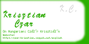 krisztian czar business card